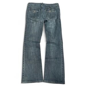 Y2K Banana Republic Bondage Flap Faded Low Rise Bootcut Flared Jeans